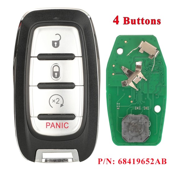 2019-2020 Chrysler Pacifica Voyager / 4-Button Smart Key / PN: 68419652 / M3N-97395900 (AFTERMARKET)